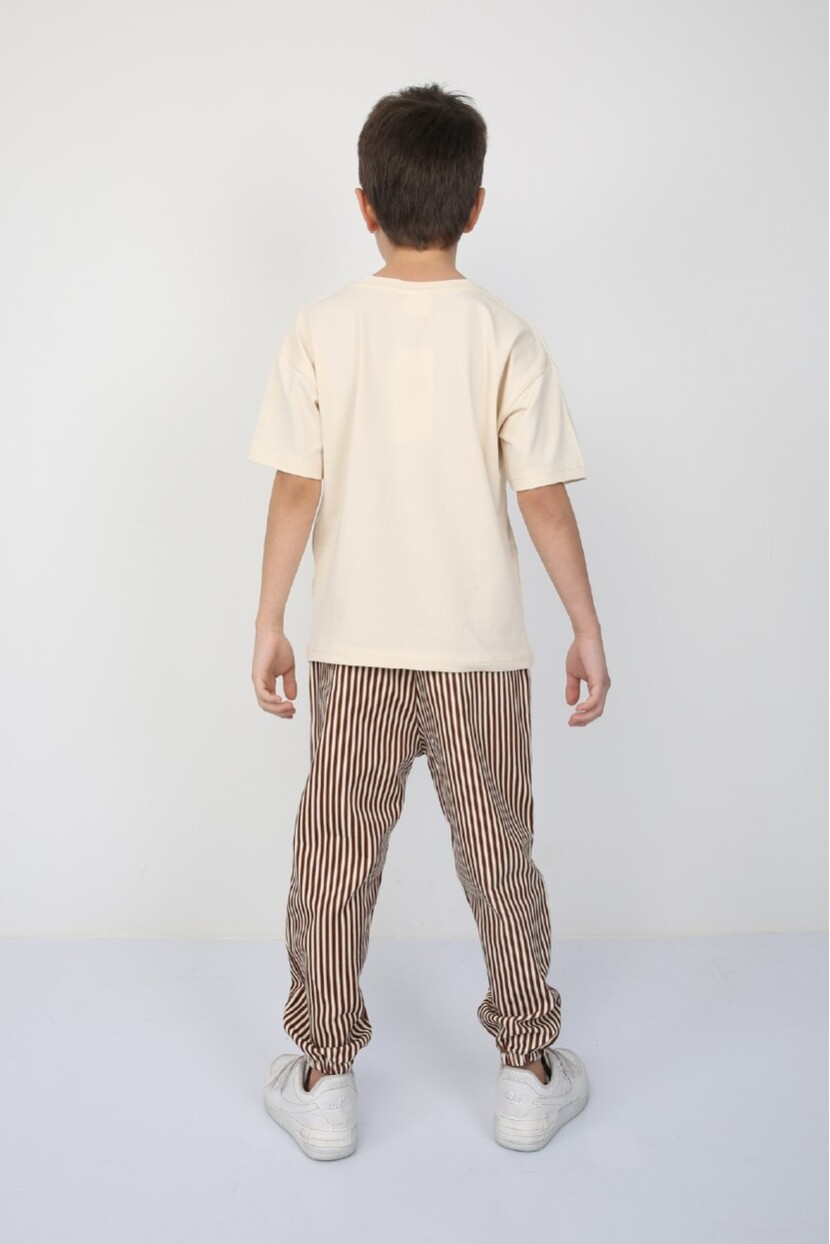 ÇİZGİLİ DOKUMA PANTOLONLU TAKIM