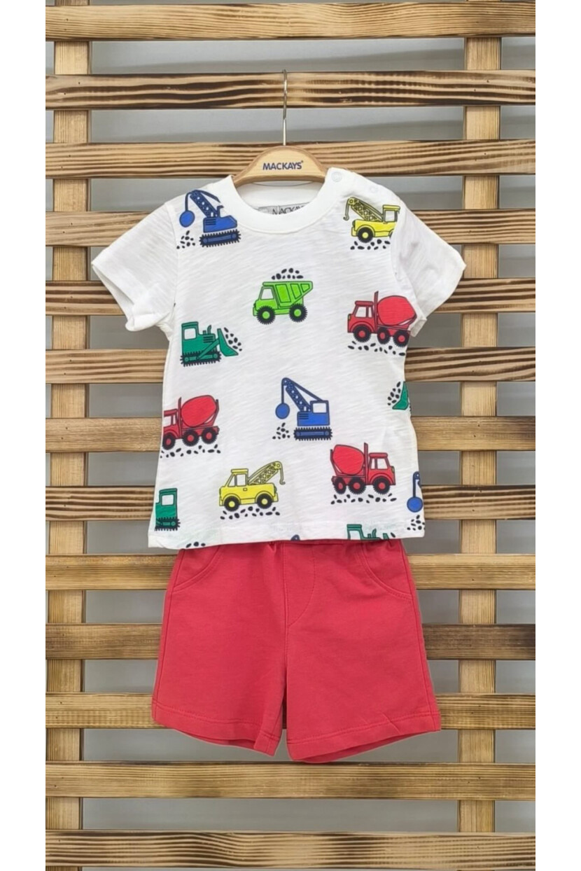 ERKEK ARABALI DESENLİ ŞORTLU TAKIM