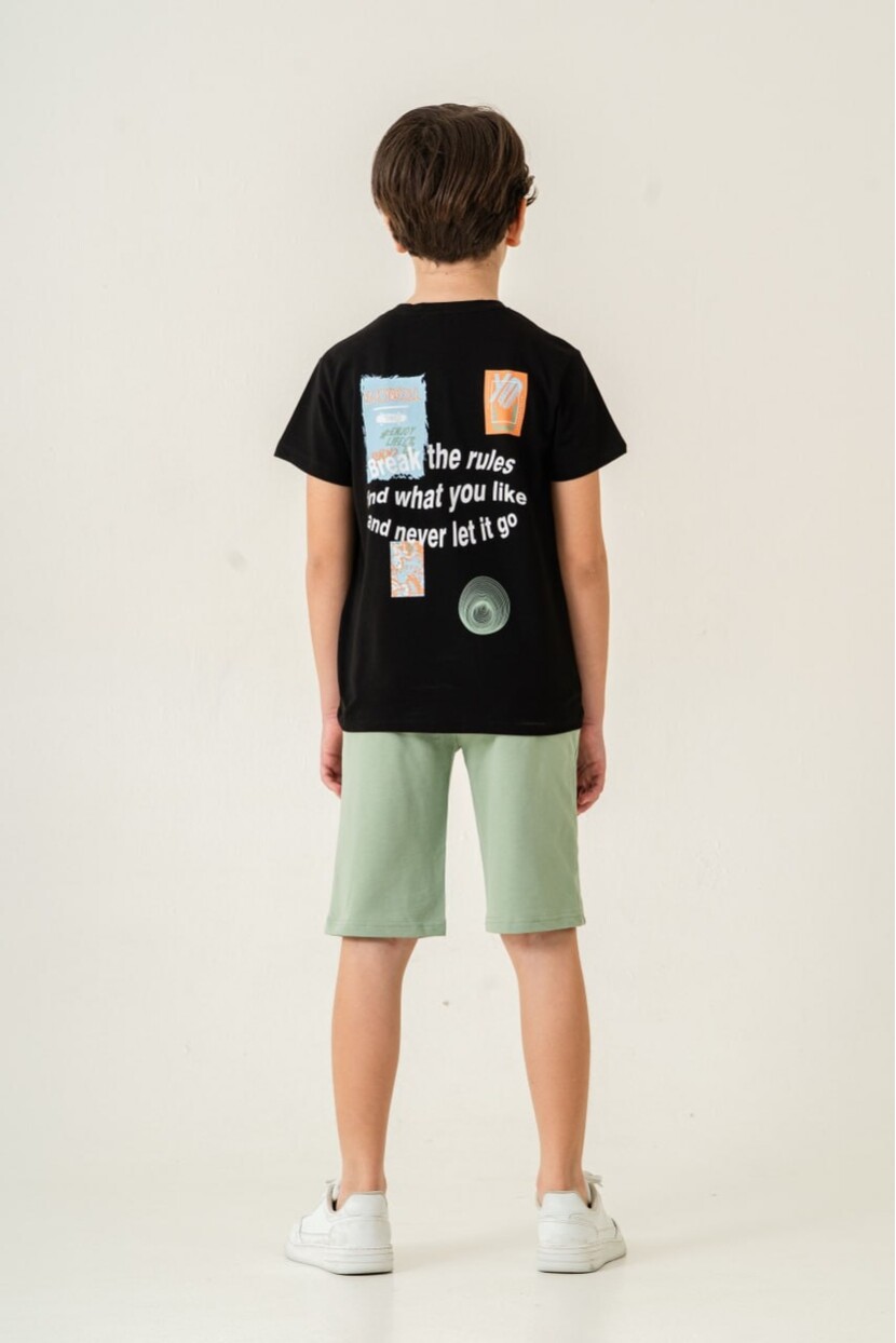 ERKEK ARKASI BASKILI ŞORTLU TAKIM