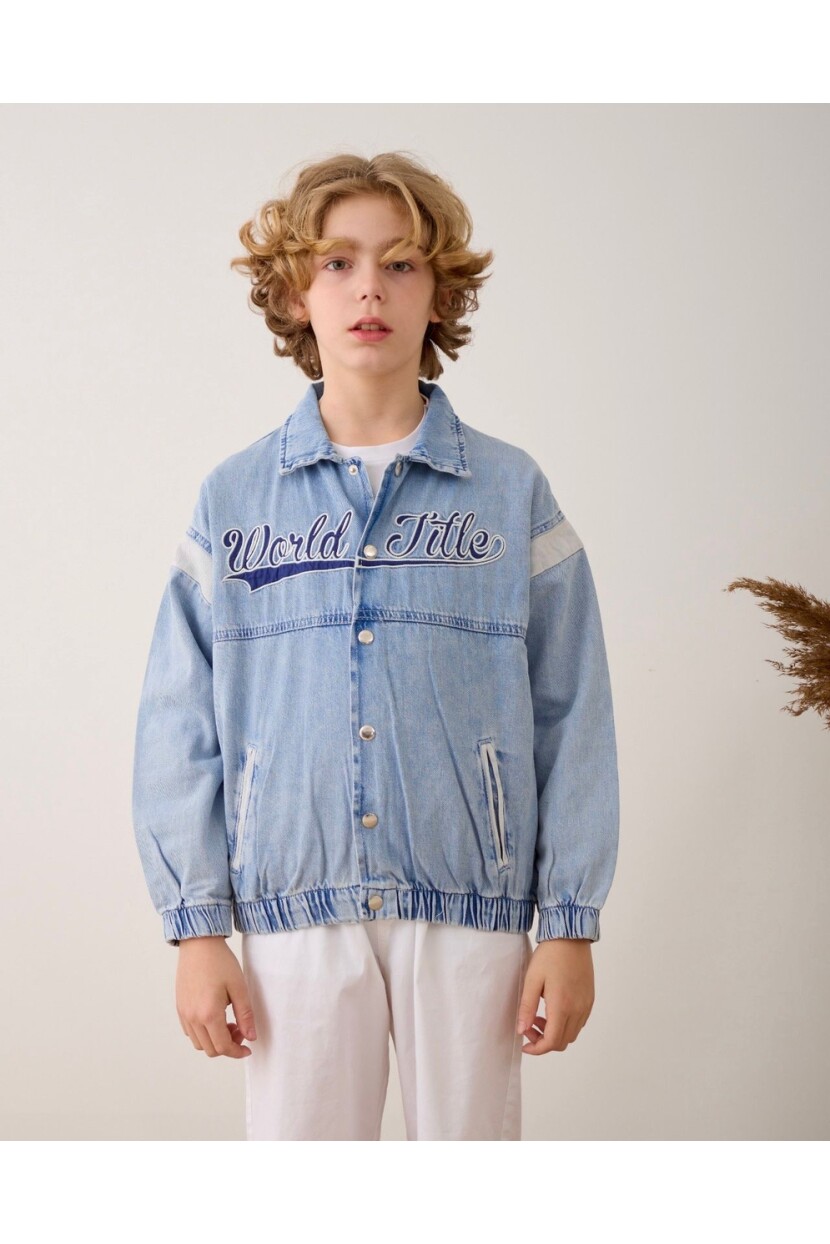 ERKEK DENİM KOLEJ BOMBER CEKET