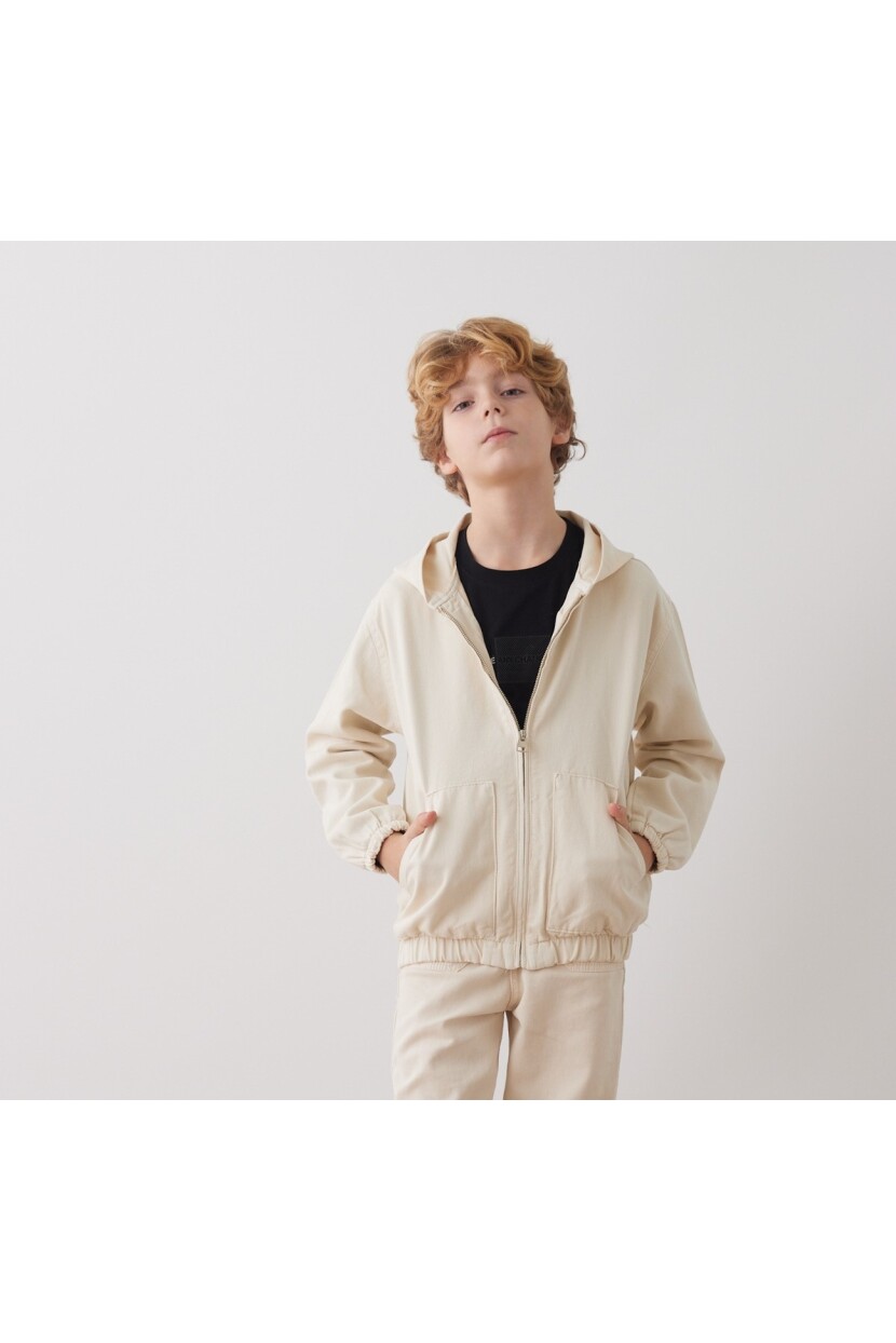 ERKEK GABARDİN KAPŞONLU CEKET