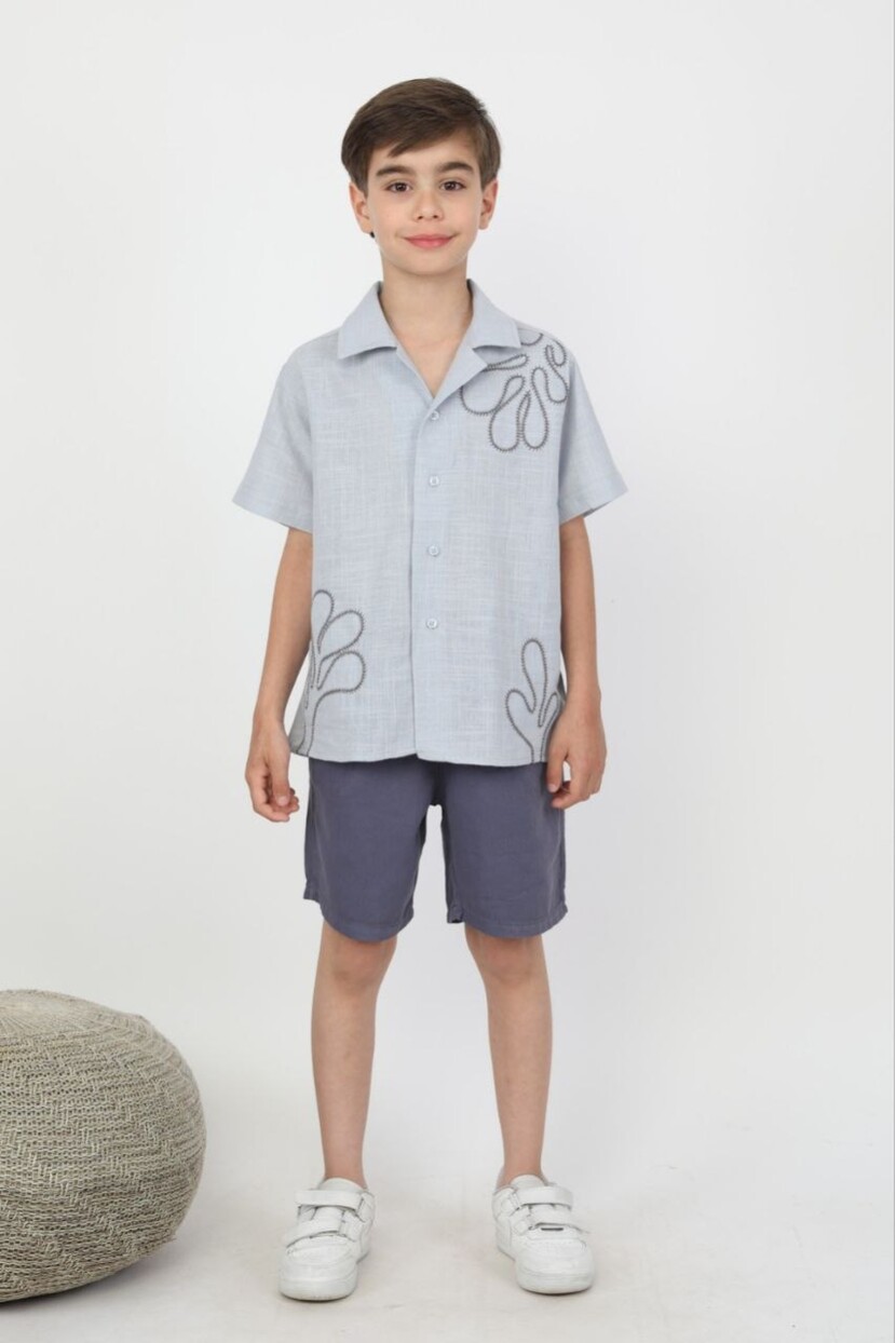 ERKEK KAKTÜS DESENLİ ŞORTLU TAKIM