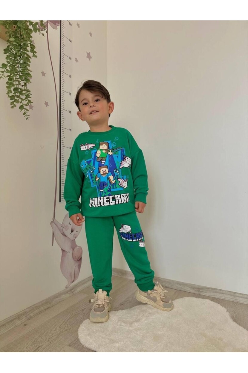 ERKEK MINECRAFT BASKILI EŞOFMAN TAKIMI