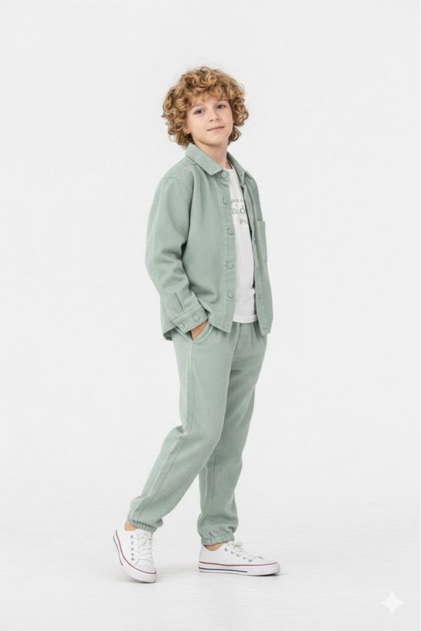 ERKEK OMUZ NAKIŞ DETAYLI 3LÜ TAKIM