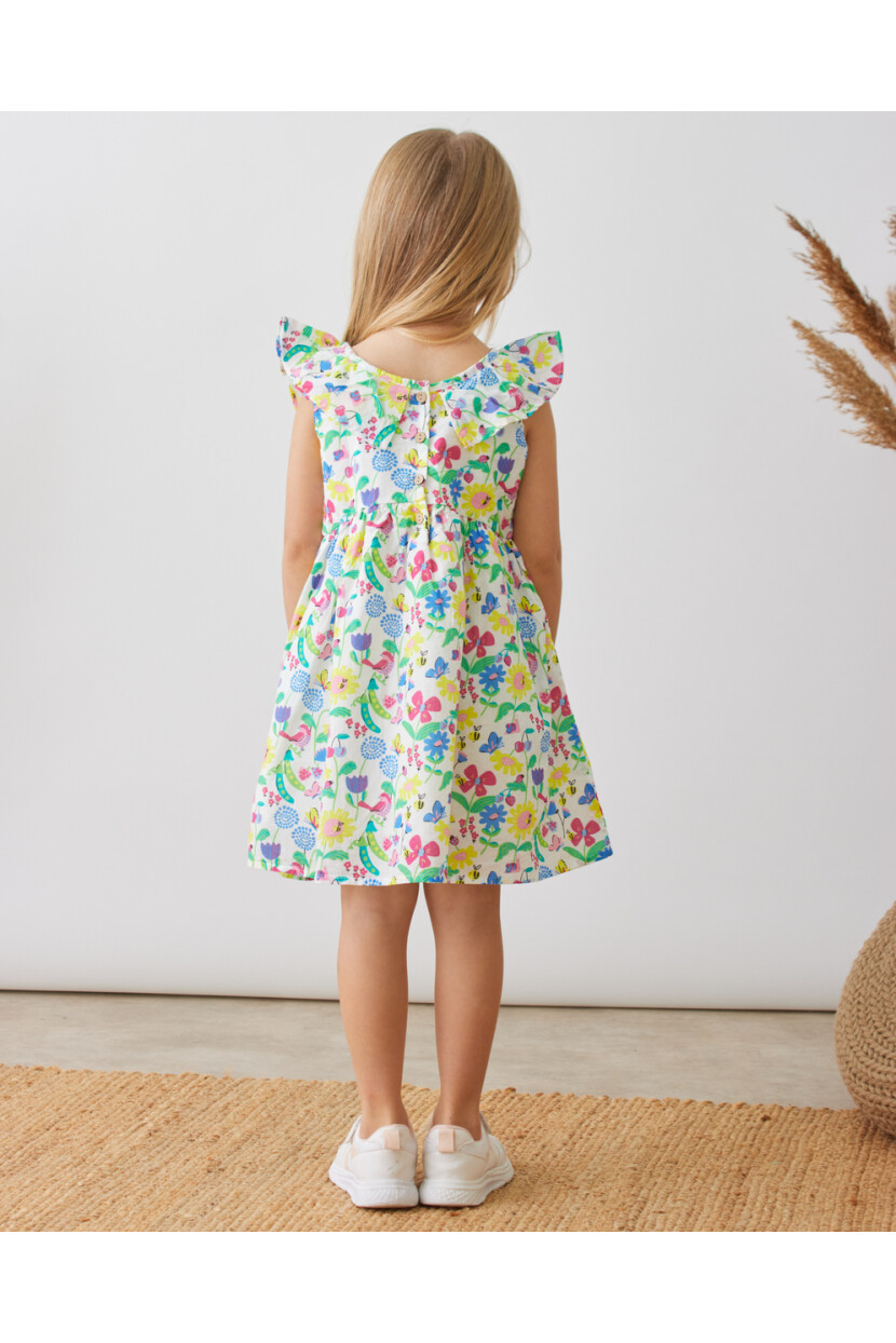 KIZ ÇİÇEK DESENLİ ELBİSE