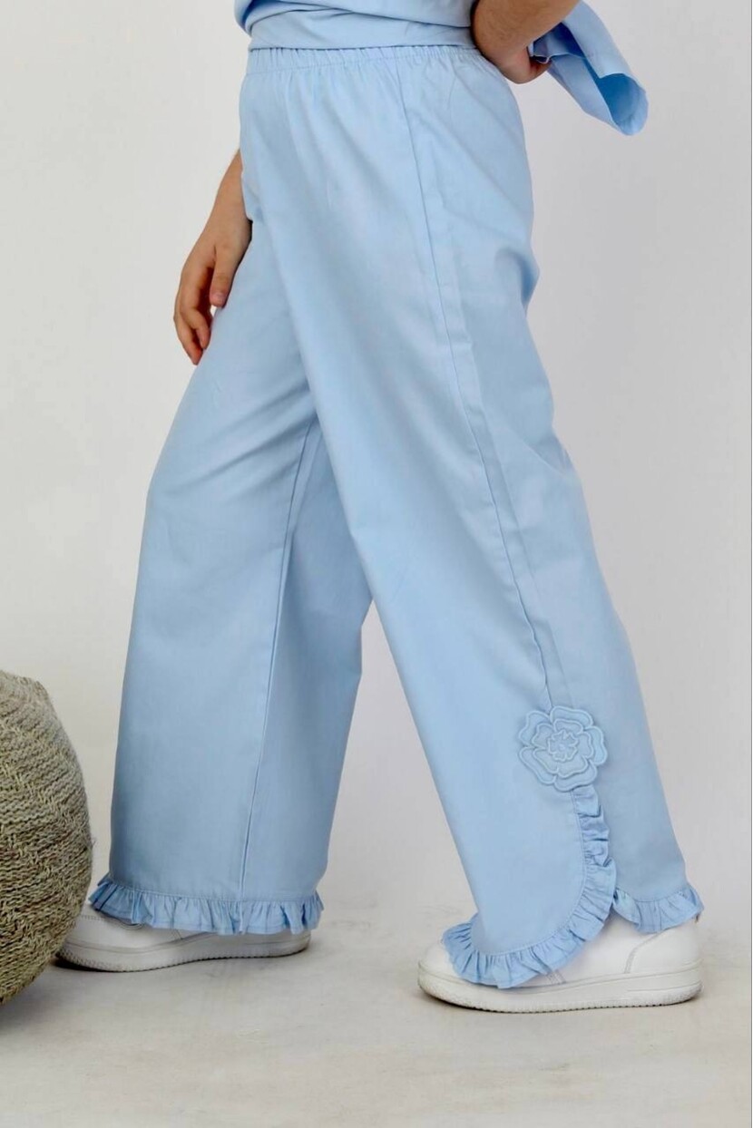 KIZ ÇİÇEK DETAYLI DOKUMA TAKIM