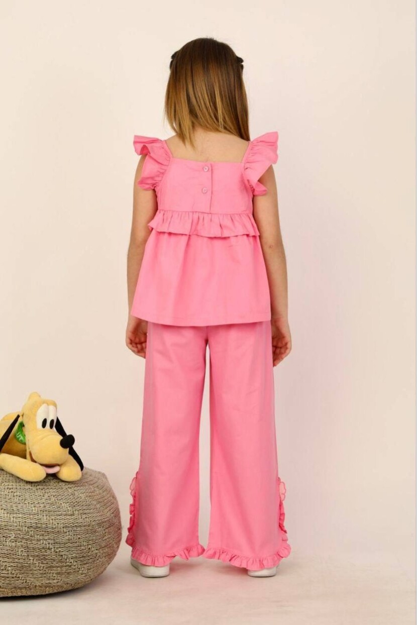 KIZ ÇİÇEK DETAYLI DOKUMA TAKIM