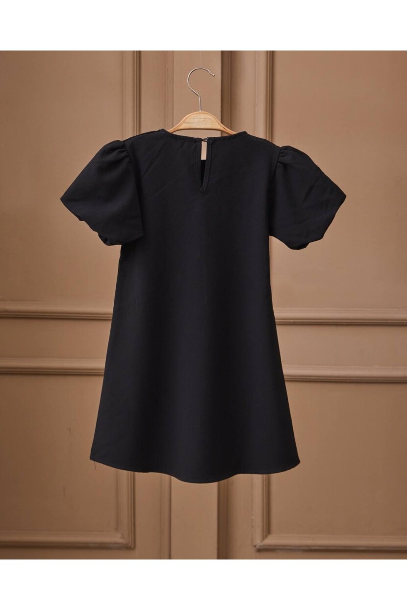 KIZ FİYONK DETAYLI DOKUMA ELBİSE