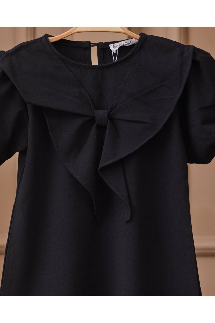 KIZ FİYONK DETAYLI DOKUMA ELBİSE