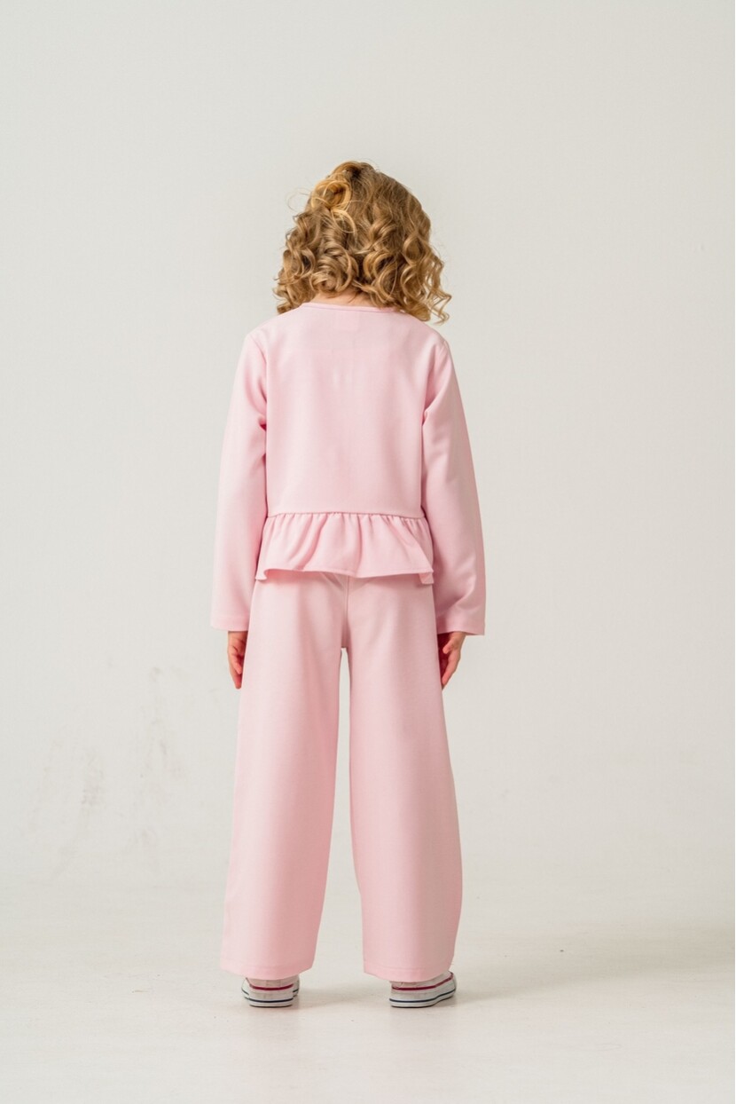 KIZ FİYONK DETAYLI GÖMLEKLİ DOKUMA TAKIM