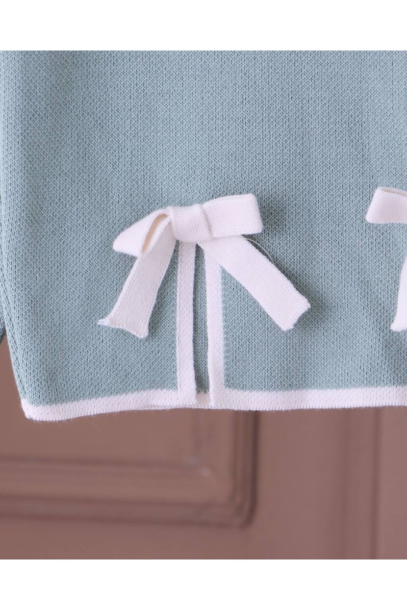 KIZ YEŞİL FİYONK DETAYLI TRİKO TAKIM