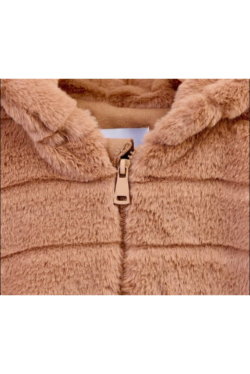 KIZ KAPŞONLU İÇİ PENYE ASTARLI PELUŞ MONT