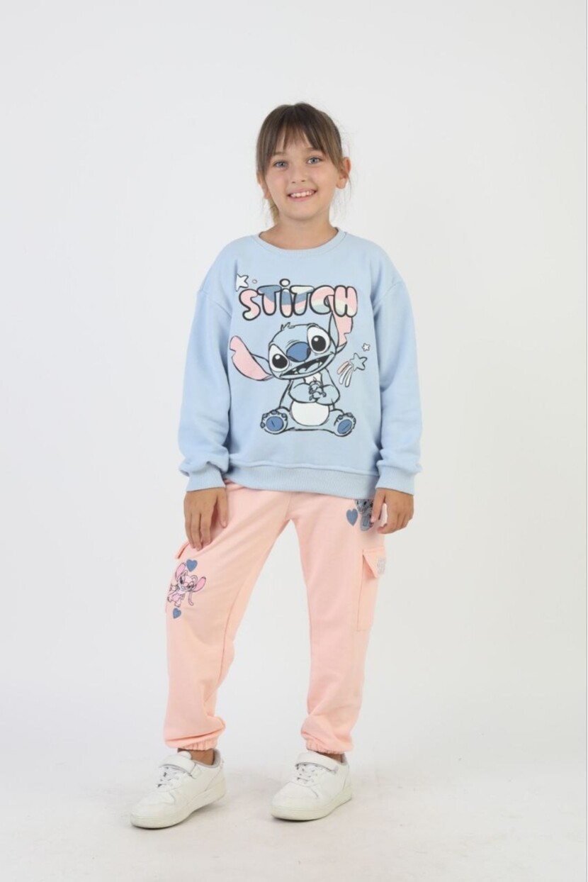 KIZ LILO STİTCH KARGO CEPLİ EŞOFMAN TAKIMI