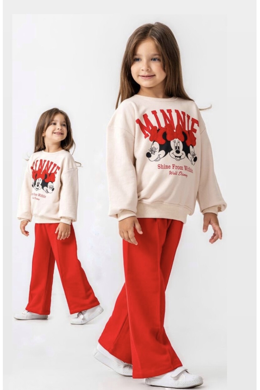 KIZ MİNNİE MOUSE DESENLİ EŞOFMAN TAKIMI