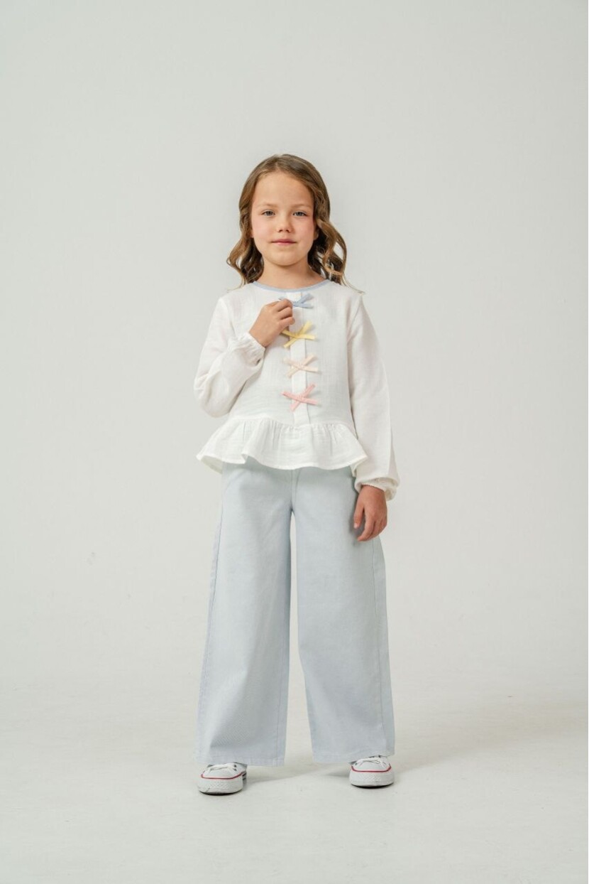 KIZ MÜSLİN GÖMLEK GABARDİN PANTOLON TAKIM