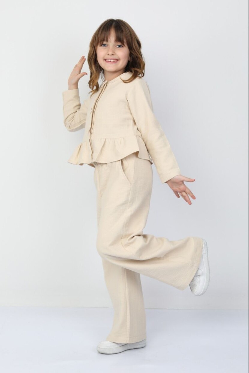 KIZ MÜSLİN KUMAŞ GÖMLEKLİ TAKIM