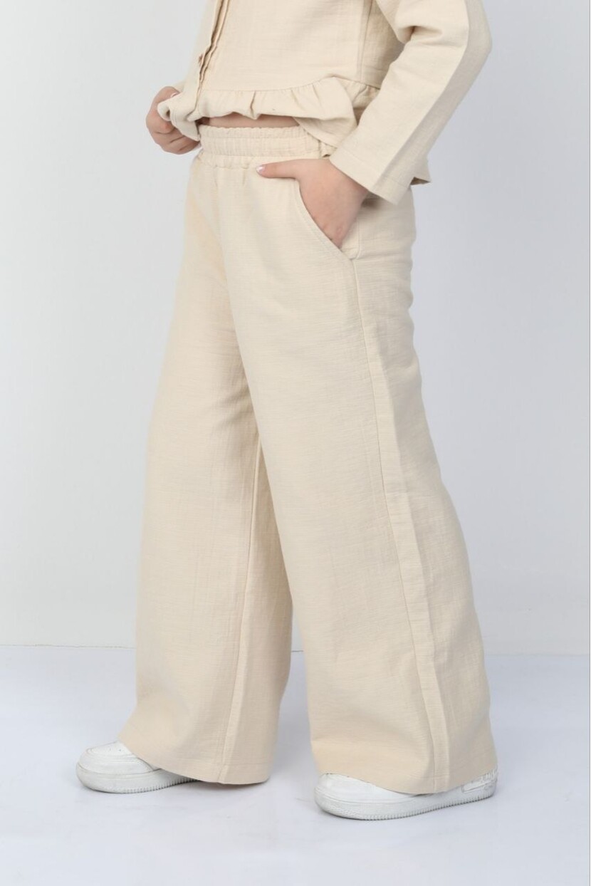 KIZ MÜSLİN KUMAŞ GÖMLEKLİ TAKIM