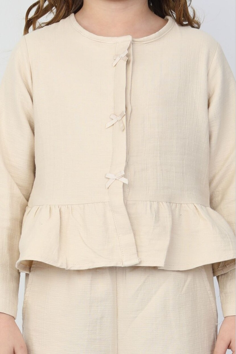 KIZ MÜSLİN KUMAŞ GÖMLEKLİ TAKIM