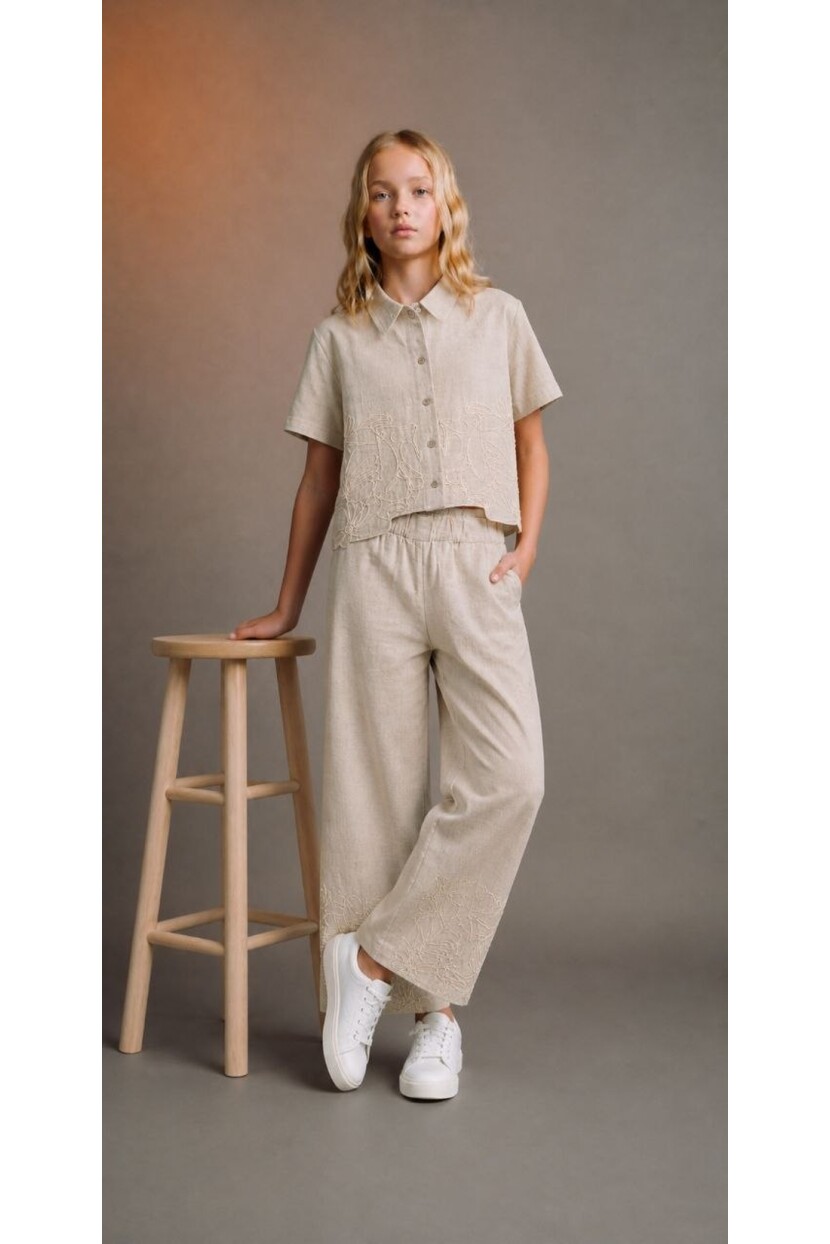 KIZ NAKIŞ SÜSLEME KETEN TAKIM