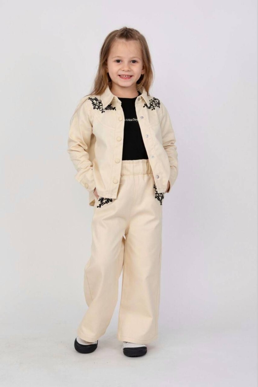 KIZ NAKIŞLI 3 LÜ KOT TAKIM