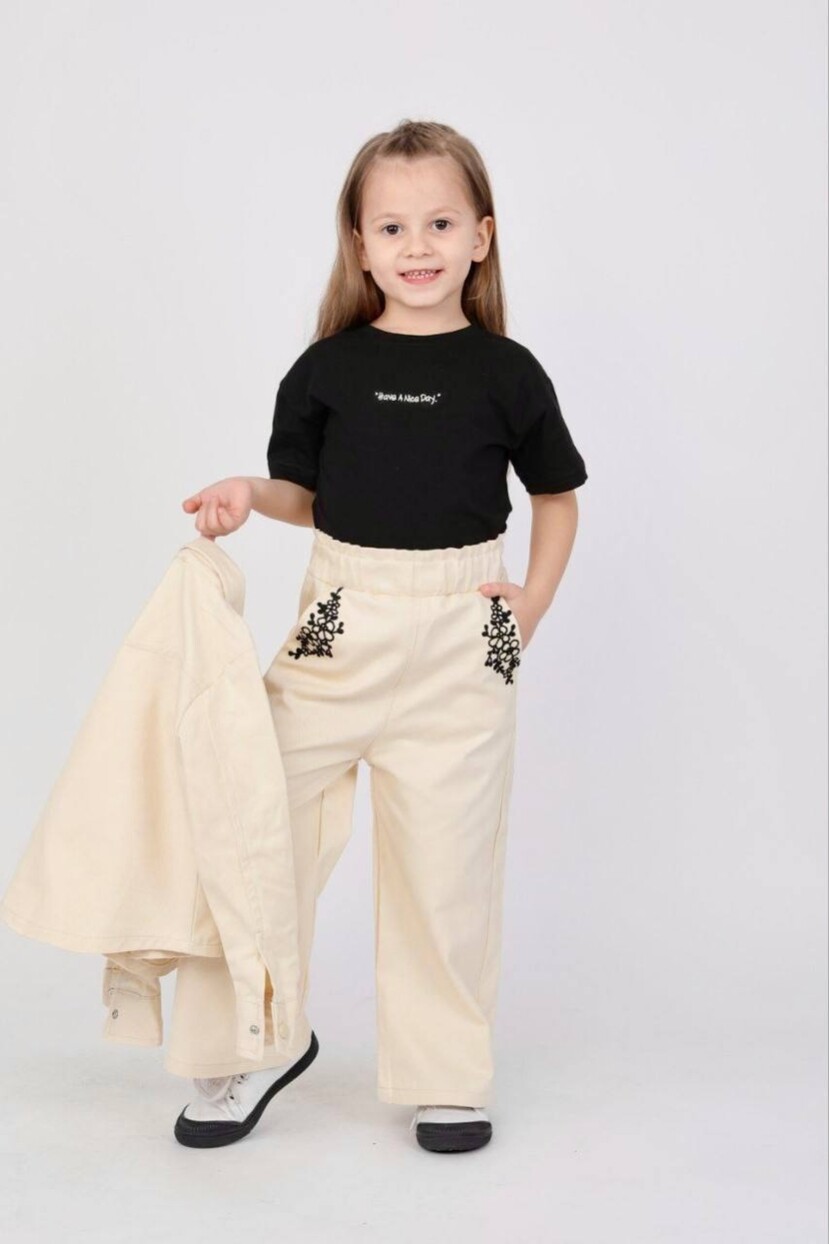 KIZ NAKIŞLI 3 LÜ KOT TAKIM