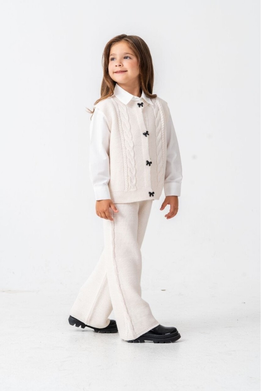 KIZ ÖRGÜ 2Lİ YELEKLİ TRİKO TAKIM