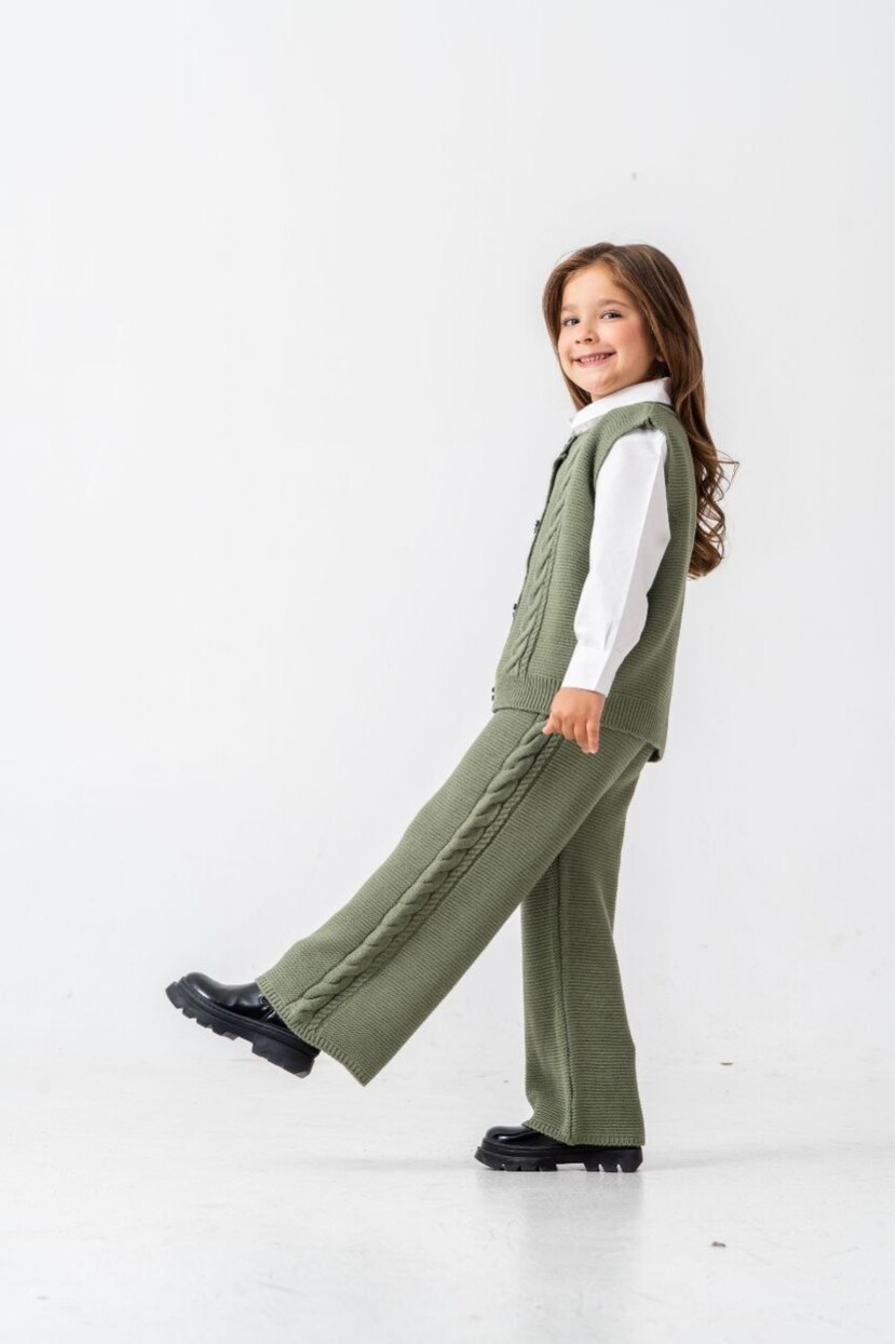 KIZ ÖRME 2Lİ YELEKLİ TRİKO TAKIM