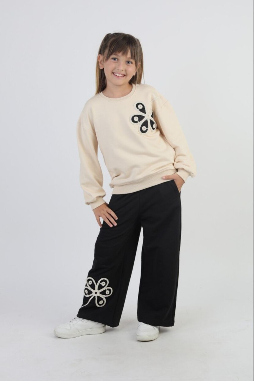 KIZ PAPATYA İŞLEMELİ TAKIM