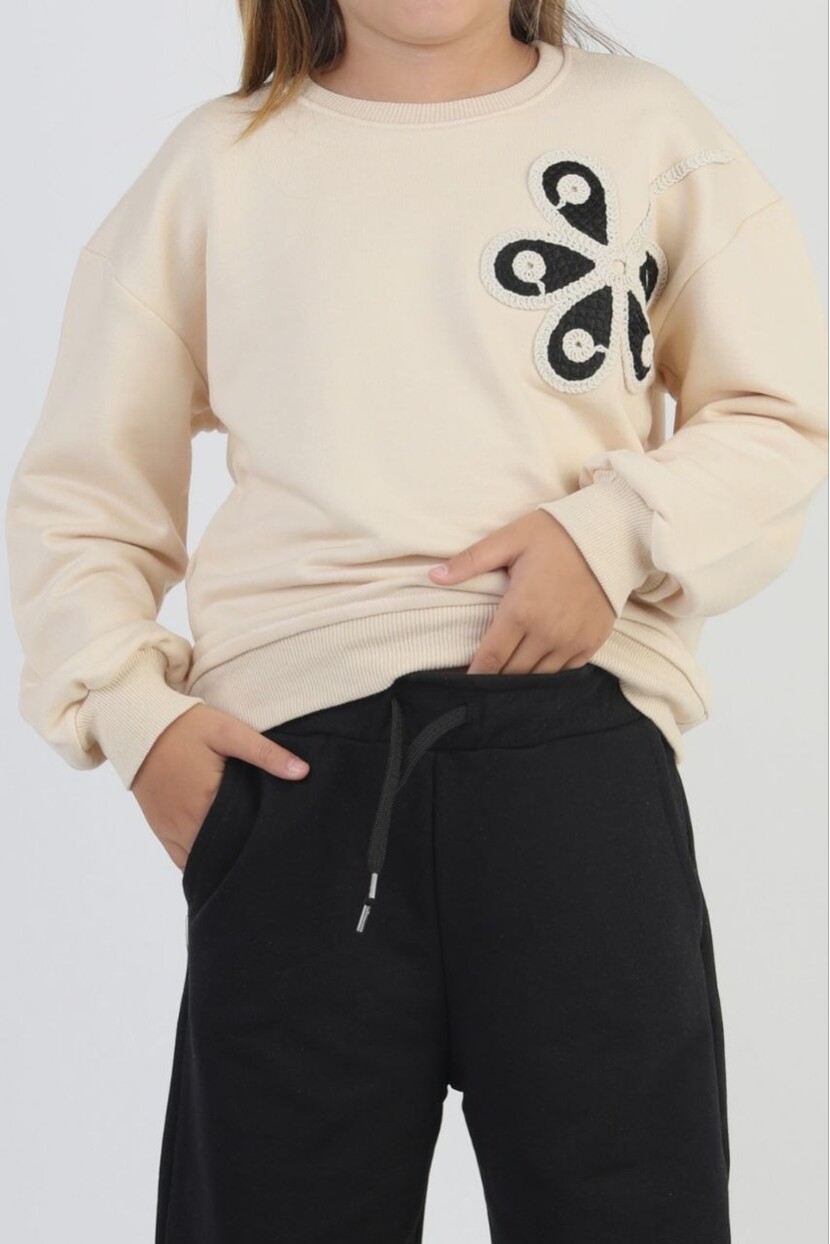 KIZ PAPATYA İŞLEMELİ TAKIM