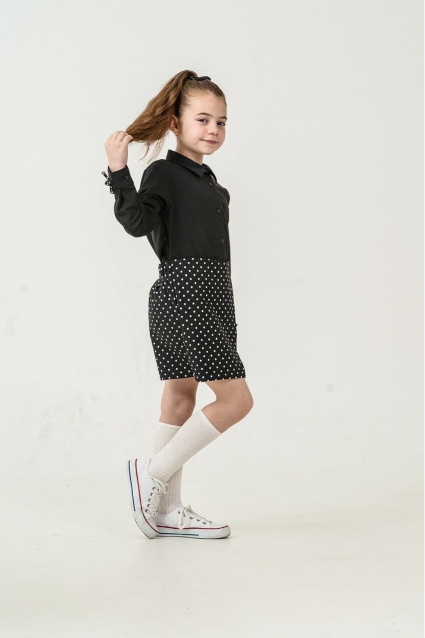 KIZ PUANTİYELİ ŞORT ETEKLİ TAKIM