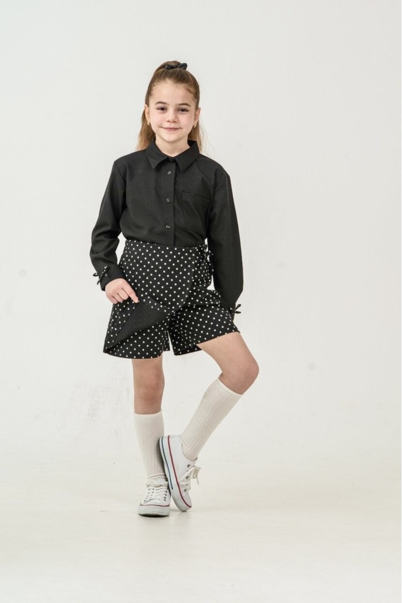 KIZ PUANTİYELİ ŞORT ETEKLİ TAKIM