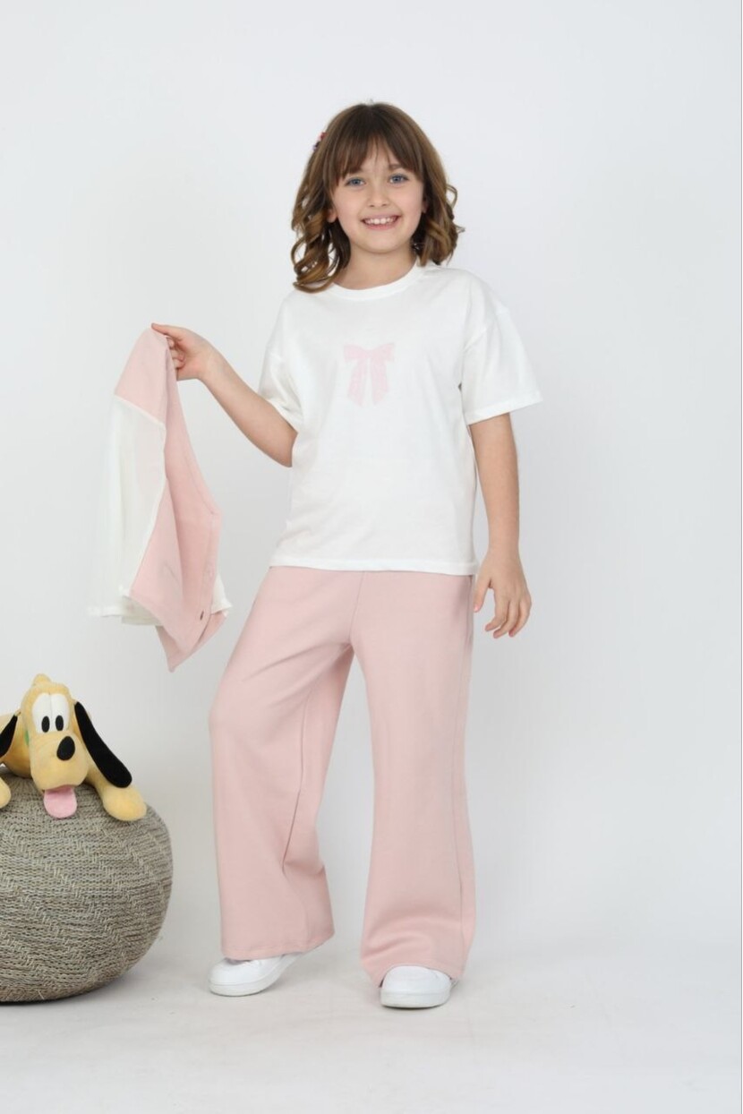 KIZ PUDRA YELEKLİ 3 LÜ TAKIM