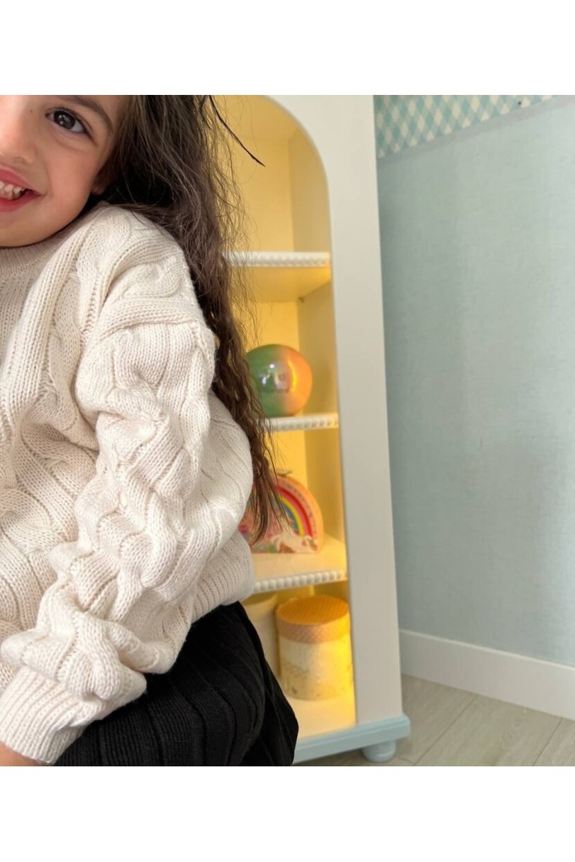 KIZ SELANİK ÖRGÜLÜ TRİKO KAZAK