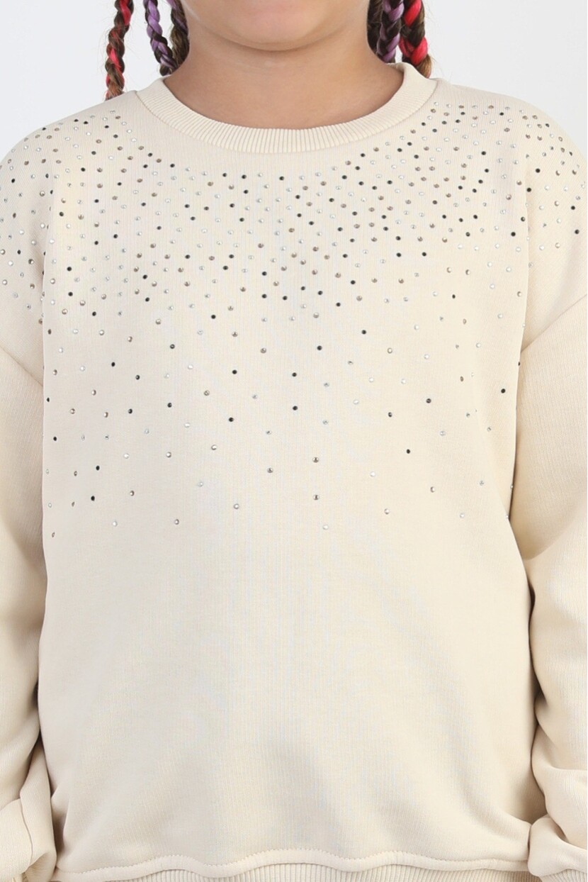 KIZ TAŞ İŞLEMELİ BASİC SWEATSHİRT