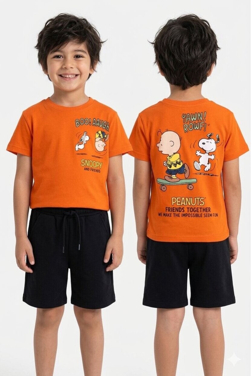 ERKEK SNOPY DESENLİ ŞORTLU TAKIM
