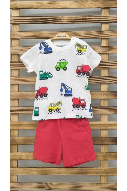 ERKEK ARABALI DESENLİ ŞORTLU TAKIM