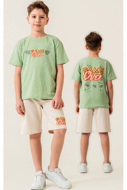 ERKEK ARKASI BASKILI ŞORTLU TAKIM