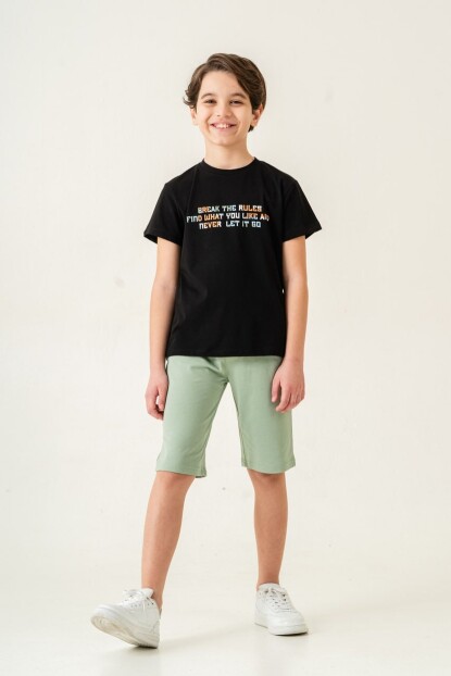 ERKEK ARKASI BASKILI ŞORTLU TAKIM