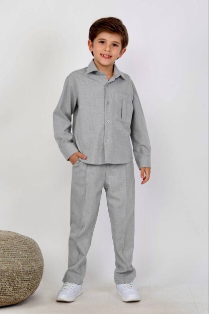 ERKEK PAMUKLU DOKUMA GÖMLEK PANTOLON TAKIM