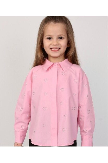 KALPLİ TAŞ DETAYLI POPLİN GÖMLEK