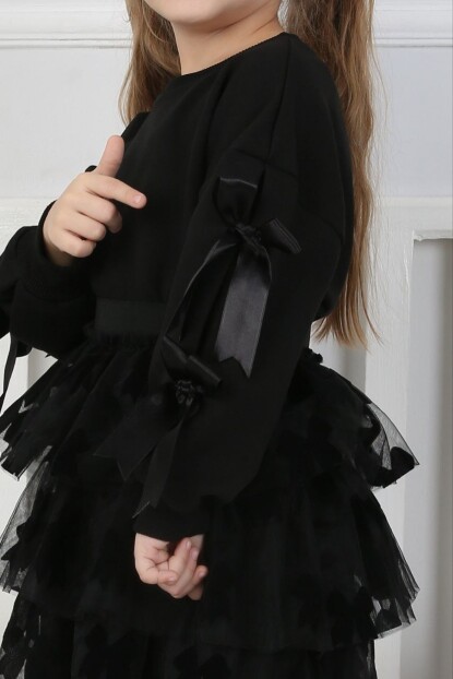 KIZ FİYONK DETAYLI TÜL ETEKLİ TAKIM