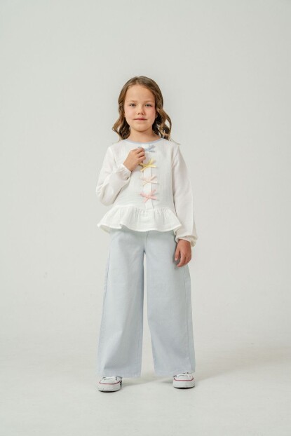 KIZ MÜSLİN GÖMLEK GABARDİN PANTOLON TAKIM