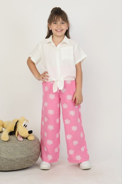 KIZ MÜSLİN GÖMLEK  PANTOLONLU TAKIM