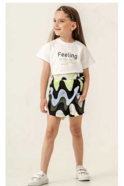 KIZ ŞORT ETEKLİ TAKIM