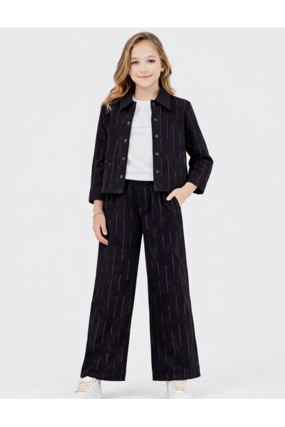 KIZ TAŞ SÜSLEMELİ 3LÜ DOKUMA TAKIM