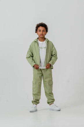 ERKEK KAPŞONLU KARGO CEPLİ GABARDİN 3LÜ TAKIM