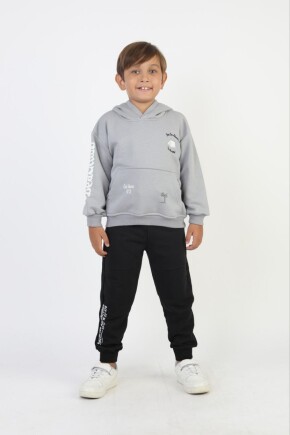 ERKREK KAPŞONLU SIRT BASKILI EŞOFMAN TAKIMI