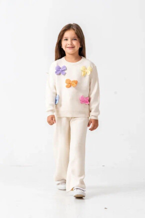 KIZ KELEBEK DETAYLI TRİKO TAKIM