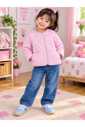 KIZ KALP CEPLİ CEKET