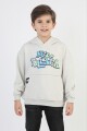 ERKEK KAPŞONLU GRAFİTİ YAZILI SWEATSHİRT